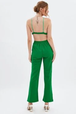 Green High Waist Pants -Women Clothing Shop bt13356x f3 green 5
