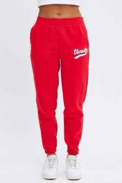 Red Track Pants High Rise Jogger -Women Clothing Shop bt2102hx 84p red 2