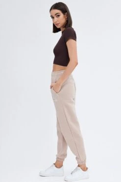 Brown Track Pants High Rise Jogger -Women Clothing Shop bt2117h 84p mocha 4
