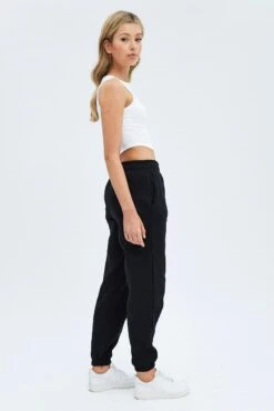 Black Track Pants High Rise Jogger -Women Clothing Shop bt2117kx 84p black 4
