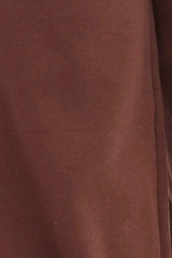 Brown Wide Leg Track Pants High Rise -Women Clothing Shop bt2372 84pb chocolate 6