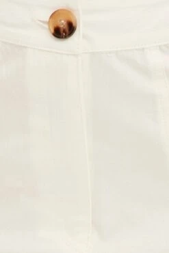 White Wide Leg Pants High Rise Cotton -Women Clothing Shop bt2543 35pb white 6