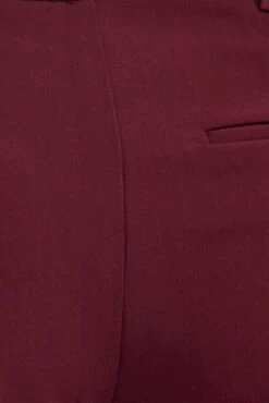Red Wide Leg Pants Low Rise Cross Over Waistband -Women Clothing Shop bt2733 34pb burgundy 6
