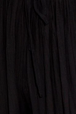 Black Wide Leg Pants High Rise Elastic Waist -Women Clothing Shop bt2754 47p black 6