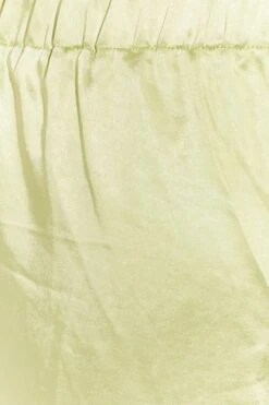 Green Pant High Elastic Waist Tie Front Wide Leg Satin -Women Clothing Shop bt3001 33mb lime 6