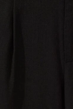 Black Wide Leg Pants High Rise Linen Blend -Women Clothing Shop bt3053 33pb black 6