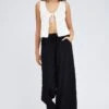 Black Wide Leg Pants Mid Rise -Women Clothing Shop bt3064x 47pk black 1