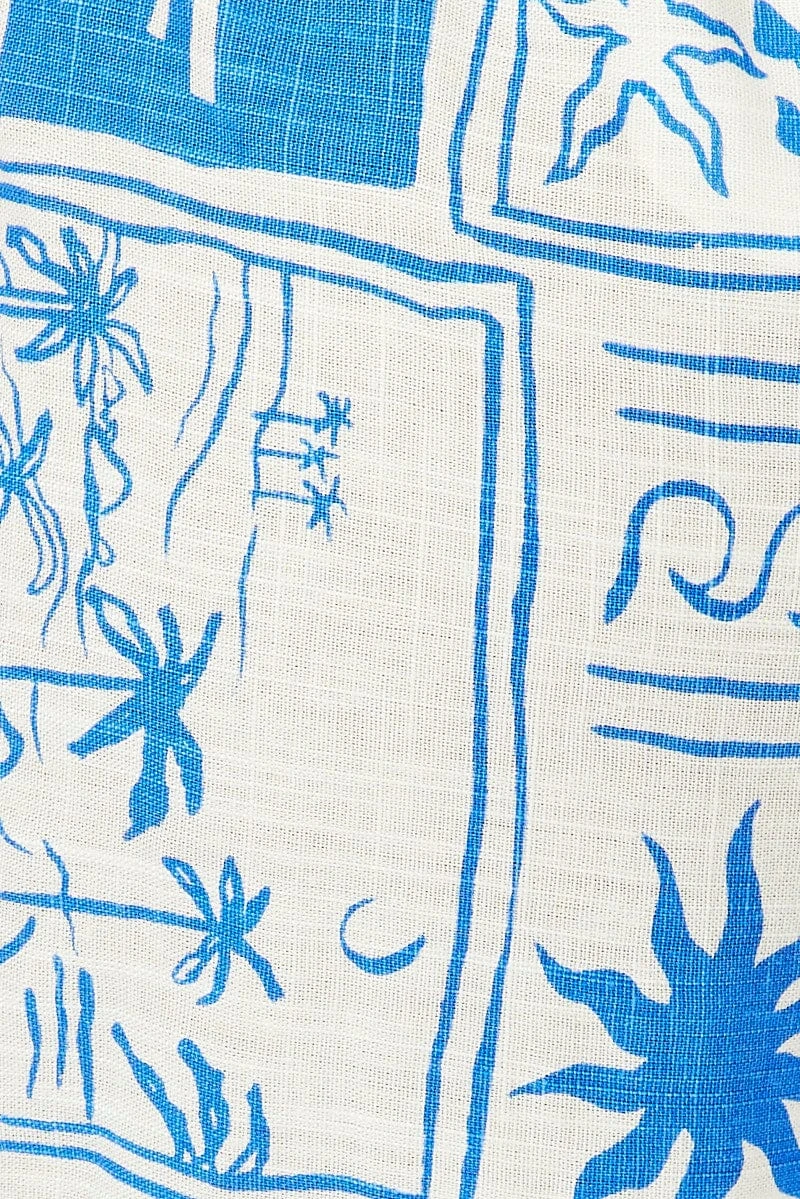 Blue Abstract Wide Leg Pants High Rise 8 Blue Abstract Wide Leg Pants High Rise - Image 6