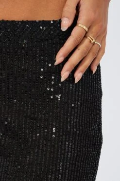 Black Flare Leg Pants High Rise Metallic -Women Clothing Shop bt3752 35pb black 6