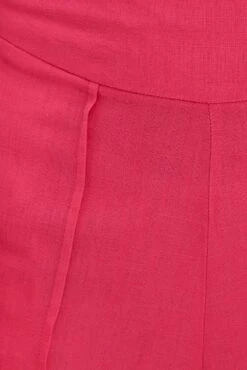 Pink Wide Leg Pants High Rise Linen Blend -Women Clothing Shop bt8404 46pb h pink 6