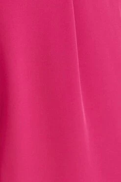 Pink Wide Leg Pants High Rise Paperbag -Women Clothing Shop bt8533 47p hot pink 6