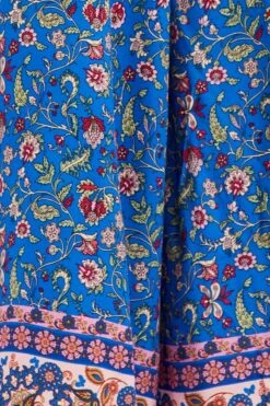 Blue Boho Wide Leg Pants High Rise -Women Clothing Shop btw2320d 38pb boho 6