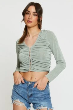 Green Crop Cardigan Long Sleeve -Women Clothing Shop c s cardigan green crop cardigan long sleeve 32965159125185