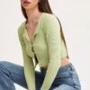 Green Crop Cardigan Long Sleeve Jersey Rib -Women Clothing Shop c s cardigan green crop cardigan long sleeve jersey rib 32965157650625