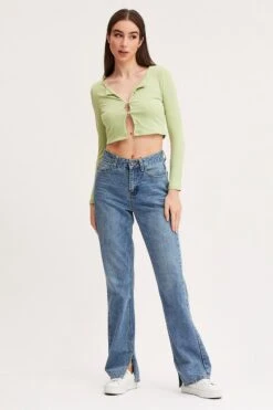 Women Clothing Shop -Women Clothing Shop c s cardigan green crop cardigan long sleeve jersey rib 32965157683393