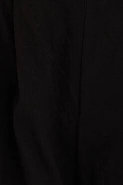 Black High Rise Waist Tie Crop Wide Pants -Women Clothing Shop culotte black high rise waist tie crop wide pants 33006680342721