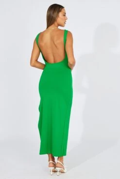 Green Supersoft Bodycon Dress Open Back -Women Clothing Shop dd3736 84pb green 5