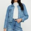 Blue Demin Jacket Long Sleeve -Women Clothing Shop denim jacket blue demin jacket long sleeve 33007084732609