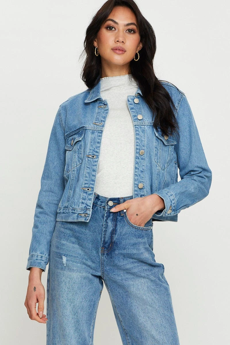 Blue Demin Jacket Long Sleeve 3 Blue Demin Jacket Long Sleeve