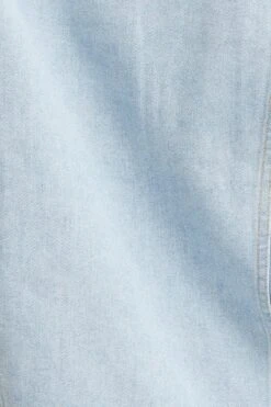 Blue Oversized Jacket Long Sleeve Denim -Women Clothing Shop denim jacket blue oversized jacket long sleeve denim 32967527596225