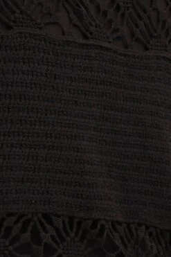 Black Crochet Cardigan Short Sleeve Tie Up -Women Clothing Shop fitted cardigan black crochet cardigan short sleeve tie up 32980999504065