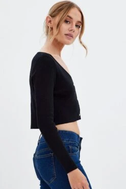 Black Knit Cardigan Long Sleeve 11 Black Knit Cardigan Long Sleeve -Women Clothing Shop fitted cardigan black knit cardigan long sleeve 33580415484097