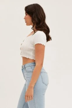 White Knit Cardigan Short Sleeve Crop Round Neck -Women Clothing Shop fitted cardigan white knit cardigan short sleeve crop round neck 32966377734337