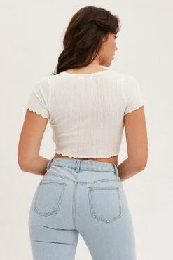 White Knit Cardigan Short Sleeve Crop Round Neck -Women Clothing Shop fitted cardigan white knit cardigan short sleeve crop round neck 32966377767105