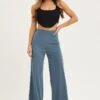 Blue Flare Pants High Rise
