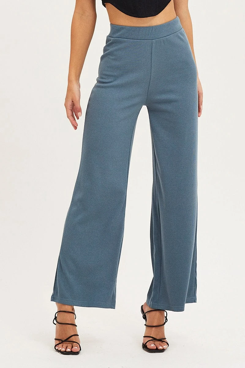 Blue Flare Pants High Rise 4 Blue Flare Pants High Rise - Image 2