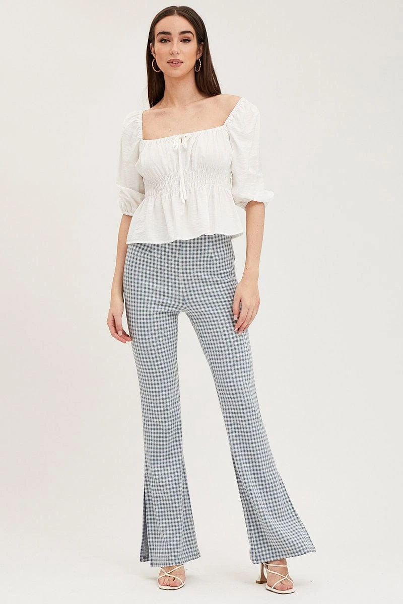 Check Flare Pants High Rise 3 Check Flare Pants High Rise