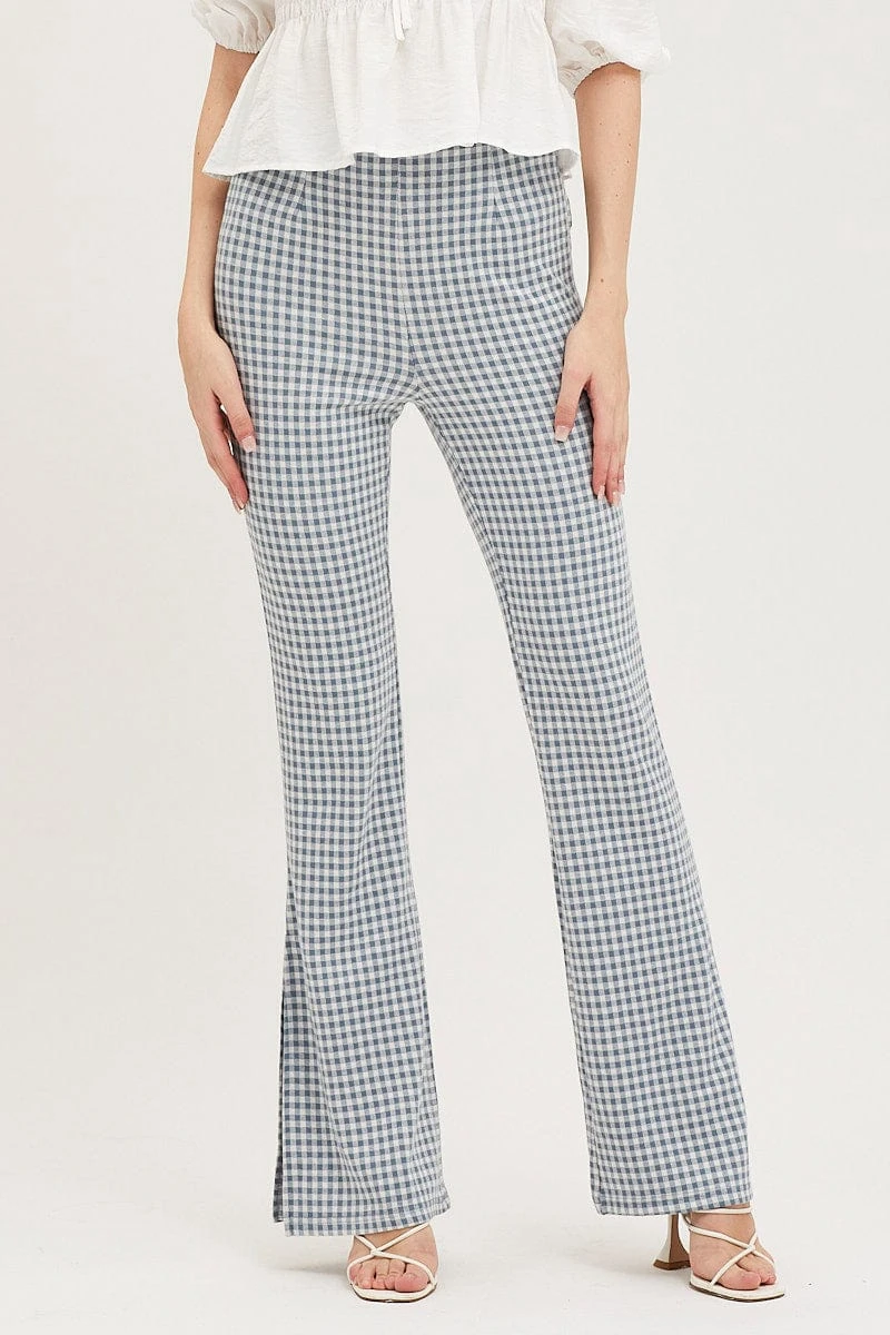 Check Flare Pants High Rise 4 Check Flare Pants High Rise - Image 2