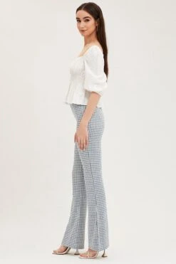 Check Flare Pants High Rise 11 Check Flare Pants High Rise -Women Clothing Shop flare check flare pants high rise 32964922278081