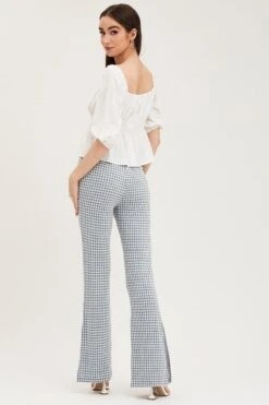 Check Flare Pants High Rise 12 Check Flare Pants High Rise -Women Clothing Shop flare check flare pants high rise 32964922310849