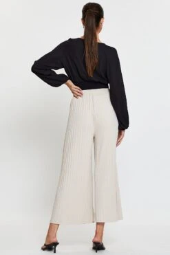 Beige Ribbed Pants High Rise Wide Leg 11 Beige Ribbed Pants High Rise Wide Leg -Women Clothing Shop hw culotte camel ribbed pants high rise wide leg 32964977098945