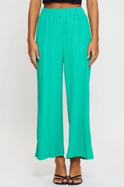 Green Ribbed Pants High Rise Wide Leg 9 Green Ribbed Pants High Rise Wide Leg -Women Clothing Shop hw culotte green ribbed pants high rise wide leg 32964977721537