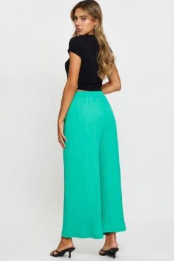 Green Ribbed Pants High Rise Wide Leg 13 Green Ribbed Pants High Rise Wide Leg -Women Clothing Shop hw culotte green ribbed pants high rise wide leg 32964977819841