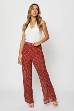 Print Pants Flare Leg