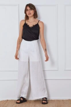 White Wide Leg Pants High Waist -Women Clothing Shop hw wide leg pant white wide leg pants high waist 32964715413697