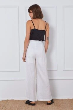 White Wide Leg Pants High Waist -Women Clothing Shop hw wide leg pant white wide leg pants high waist 32964715479233