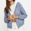 Blue Oversized Jacket Long Sleeve -Women Clothing Shop jacket blue oversized jacket long sleeve 32967522320577