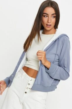 Blue Oversized Jacket Long Sleeve -Women Clothing Shop jacket blue oversized jacket long sleeve 32967522418881