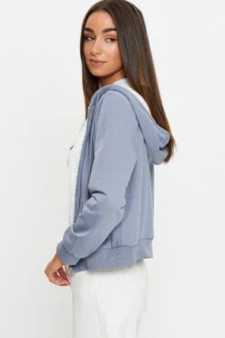Blue Oversized Jacket Long Sleeve -Women Clothing Shop jacket blue oversized jacket long sleeve 32967522451649