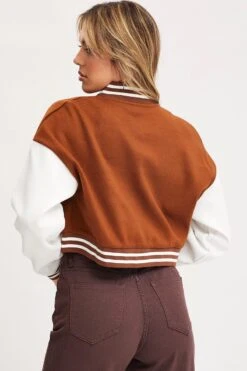 Brown Graphic Jacket Long Sleeve Oversized -Women Clothing Shop jacket brown graphic jacket long sleeve oversized 32966603276481