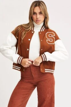 Brown Oversized Jacket Long Sleeve