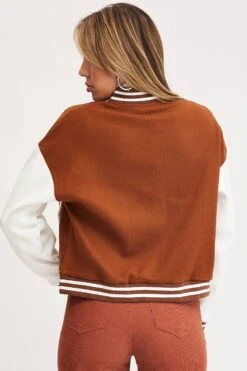 Brown Oversized Jacket Long Sleeve -Women Clothing Shop jacket brown oversized jacket long sleeve 32966602162369