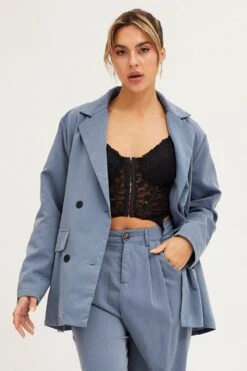 Grey Oversized Blazer -Women Clothing Shop jacket grey oversized blazer 32966605701313