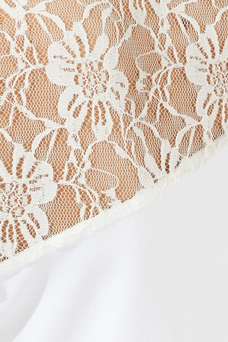 White Supersoft Lace Top Short Sleeve 8 White Supersoft Lace Top Short Sleeve - Image 6