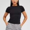 Black Supersoft Longline Top Short Sleeve -Women Clothing Shop jc1345x 84w black 1