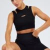 Black Top Tank Twofer Sleeveless Seamless